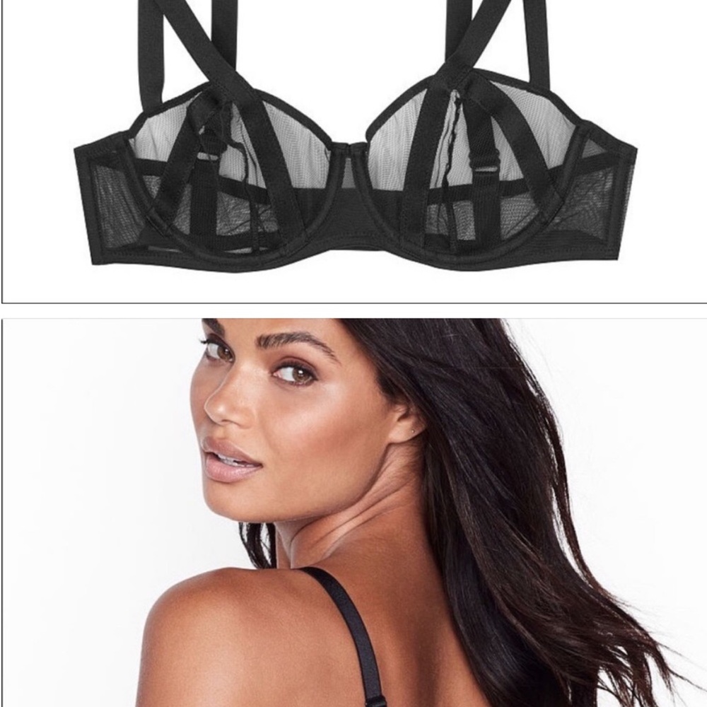 Victoria Secret sexy bra without tags - Strappy & mesh Size 38D comes w/ panties